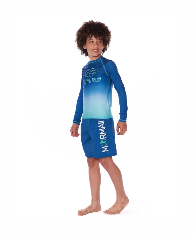 Youth Boys' Long Sleeve Rash Guard Mormaii UV 50+ Ages 12-16- REF: 85212
