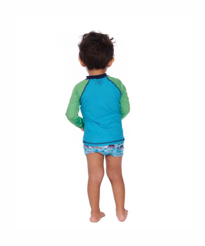 Baby Boy Rash Guard 1-3 Years – Contrasting Long Sleeve UV50+ | Mormaii REF: 81215