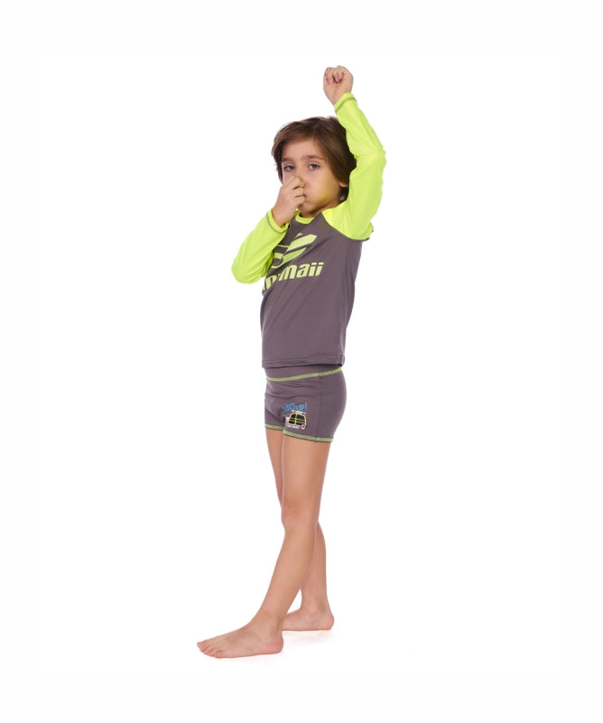 Boys Long Sleeve Rash Guard Mormaii UV 50+ Ages 4-10, Two Colors - REF: 83216