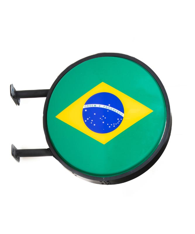 Brazil Round Light Box Sign – Outdoor Double-Sided Illuminated Panel