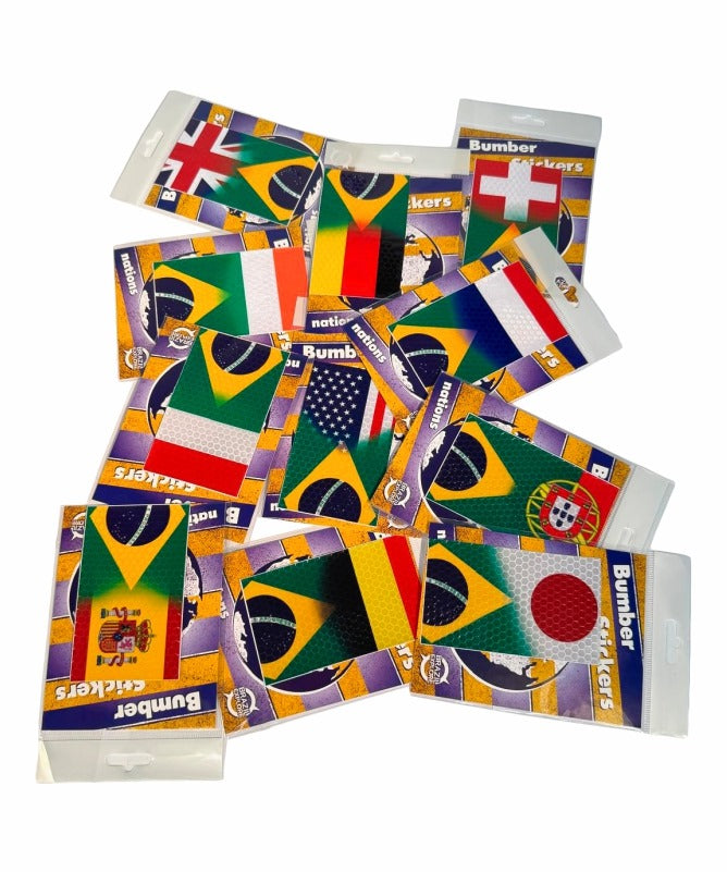 Dual Countries Bumper Stickers - Durable & Weather - Resistant Fan Decals (Pack of 3)