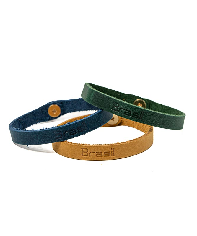 Leather Bracelet – Brazil Flag & Stylish Adjustable Design
