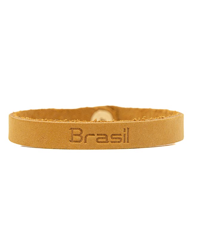 Leather Bracelet – Brazil Flag & Stylish Adjustable Design