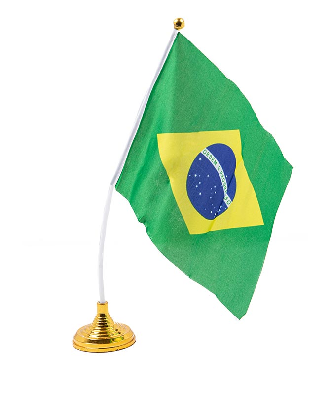 Brazil Flag Table/Desk Decoration – 8.5" x 6.5" Polyester Flag