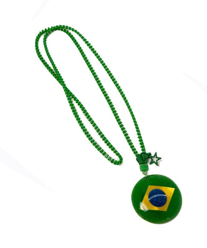 Brazil Zipper Necklace - Nations (Pack of 3)