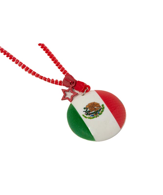 Mexico Zipper Necklace – Patriotic & Stylish Nations Jewelry (Pack of 3)
