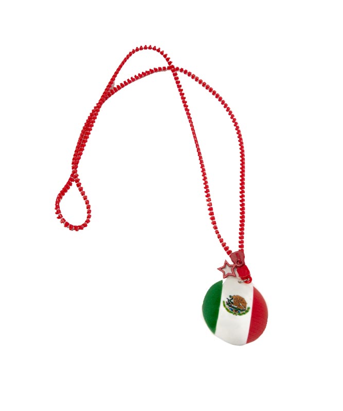 Mexico Zipper Necklace – Patriotic & Stylish Nations Jewelry (Pack of 3)