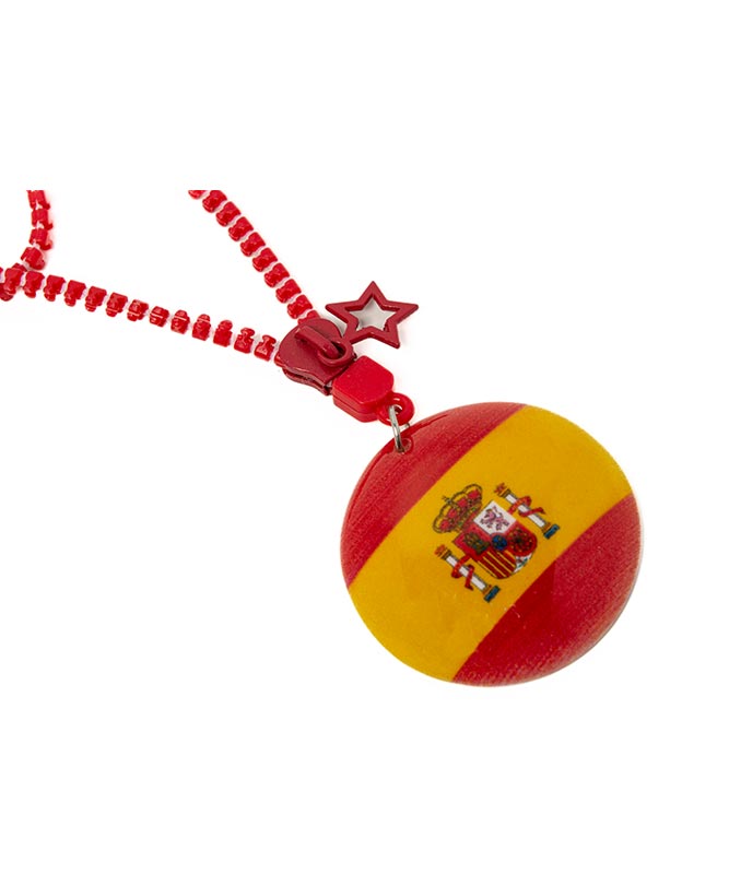 Spain Zipper Necklace – Patriotic & Stylish Nations Jewelry (Pack of 3)