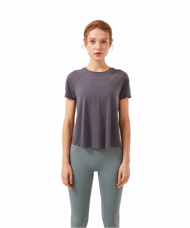 Women's Floripa Short-Sleeve Yoga Blouse – Lightweight & Comfortable with Back Overlap | REF: 1044