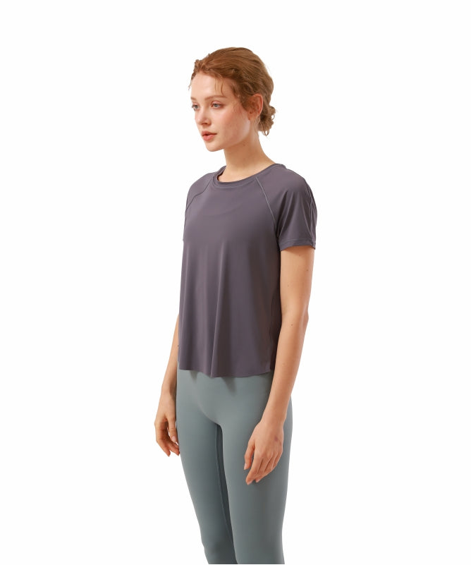 Women's Floripa Short-Sleeve Yoga Blouse – Lightweight & Comfortable with Back Overlap | REF: 1044