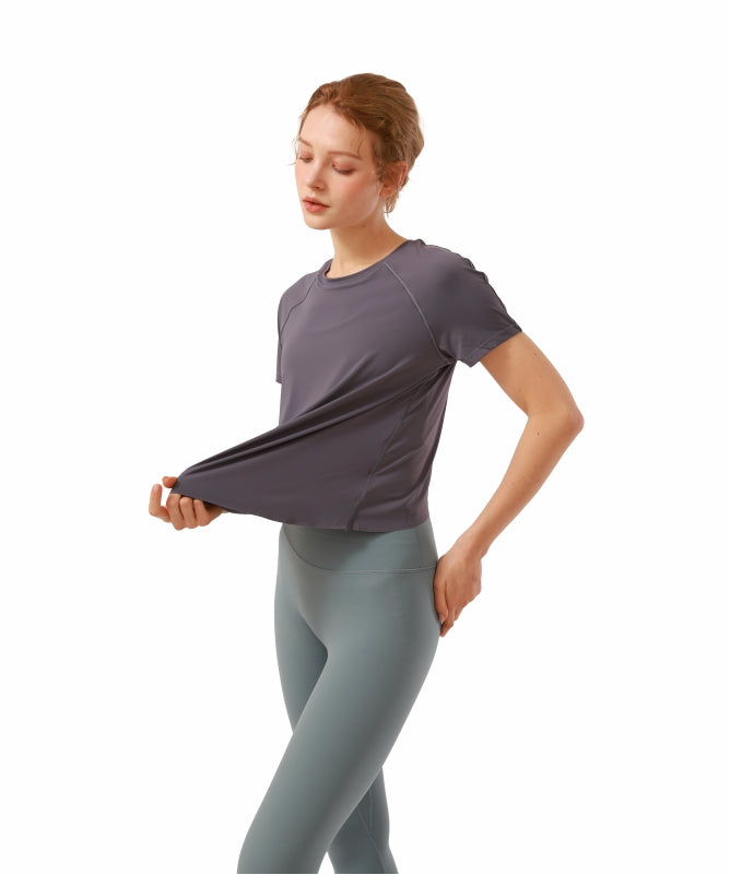 Women's Floripa Short-Sleeve Yoga Blouse – Lightweight & Comfortable with Back Overlap | REF: 1044