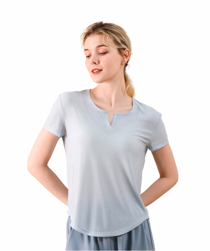 Women's Brasília V-Neck Yoga Blouse – Short Sleeve, Comfortable & Stylish for Physical Activities | REF: 1150
