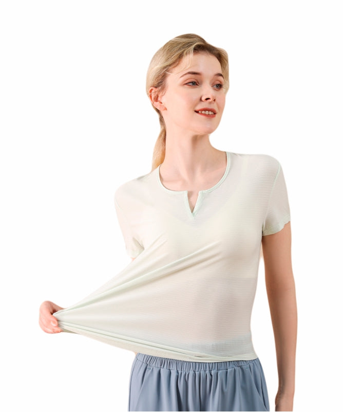 Women's Brasília V-Neck Yoga Blouse – Short Sleeve, Comfortable & Stylish for Physical Activities | REF: 1150