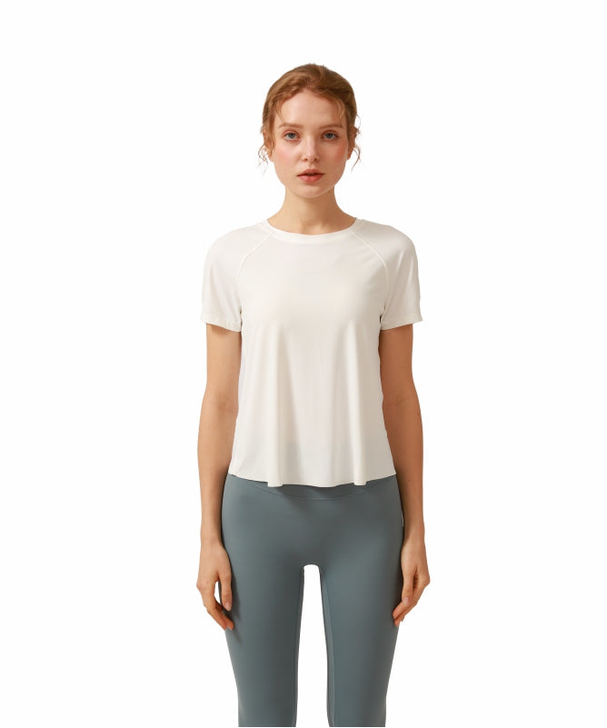 Women's Floripa Short-Sleeve Yoga Blouse – Lightweight & Comfortable with Back Overlap | REF: 1044