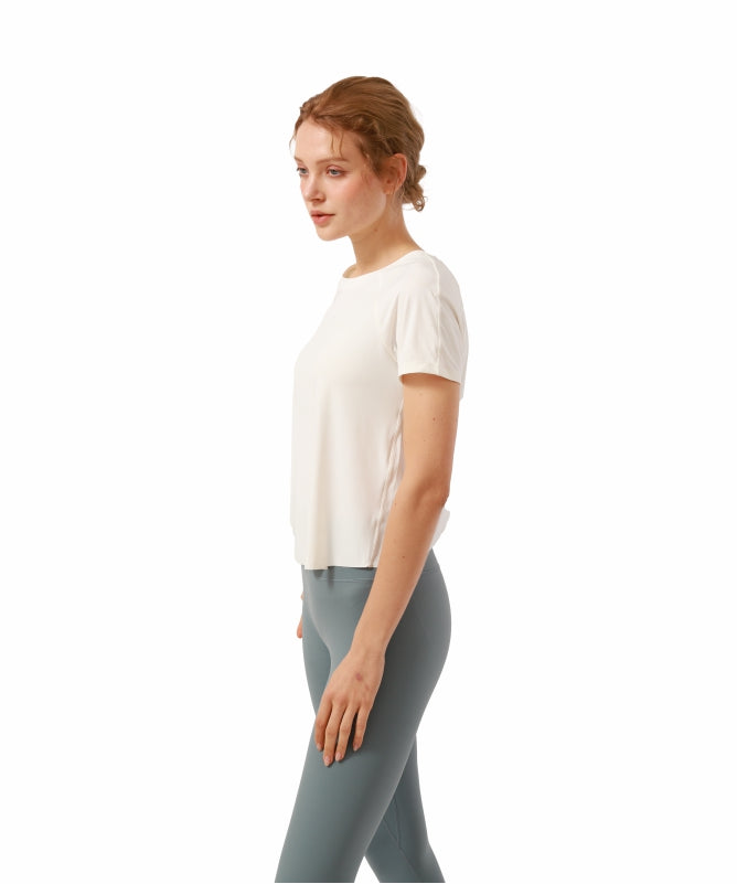 Women's Floripa Short-Sleeve Yoga Blouse – Lightweight & Comfortable with Back Overlap | REF: 1044