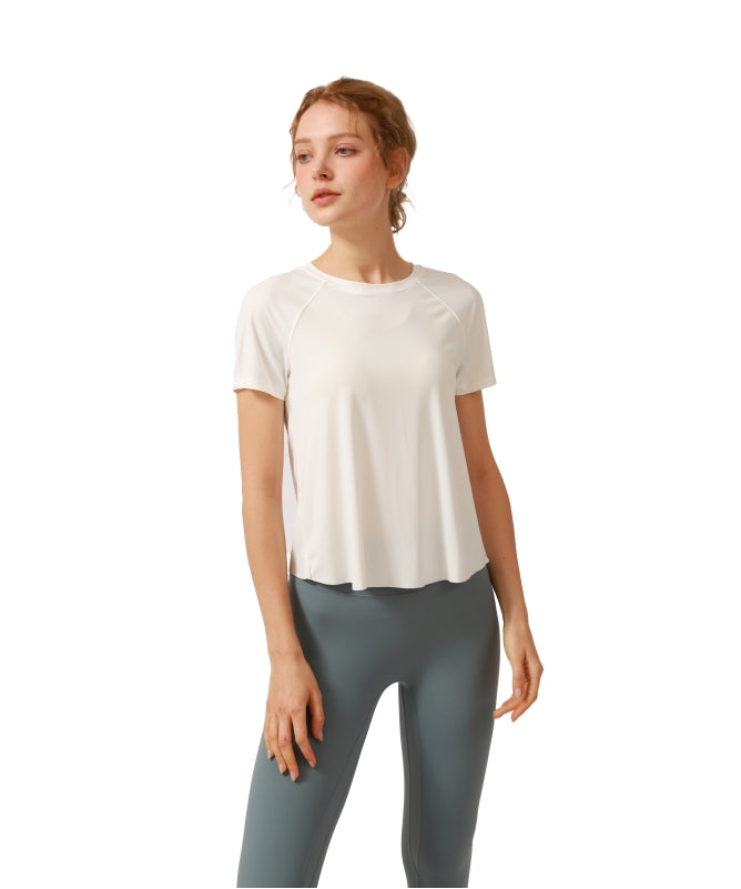Women's Floripa Short-Sleeve Yoga Blouse – Lightweight & Comfortable with Back Overlap | REF: 1044