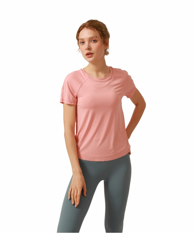 Women's Floripa Short-Sleeve Yoga Blouse – Lightweight & Comfortable with Back Overlap | REF: 1044