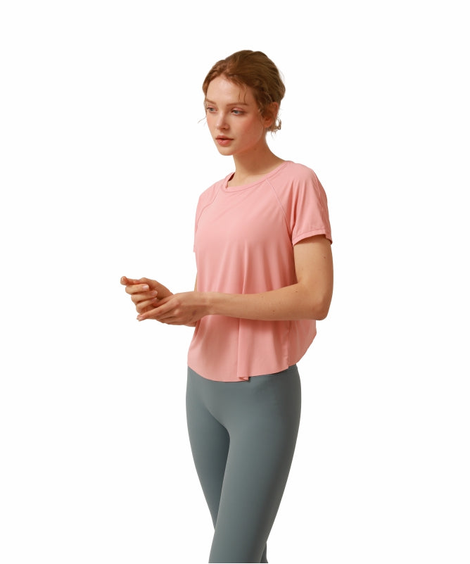 Women's Floripa Short-Sleeve Yoga Blouse – Lightweight & Comfortable with Back Overlap | REF: 1044