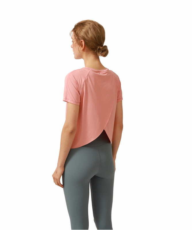 Women's Floripa Short-Sleeve Yoga Blouse – Lightweight & Comfortable with Back Overlap | REF: 1044