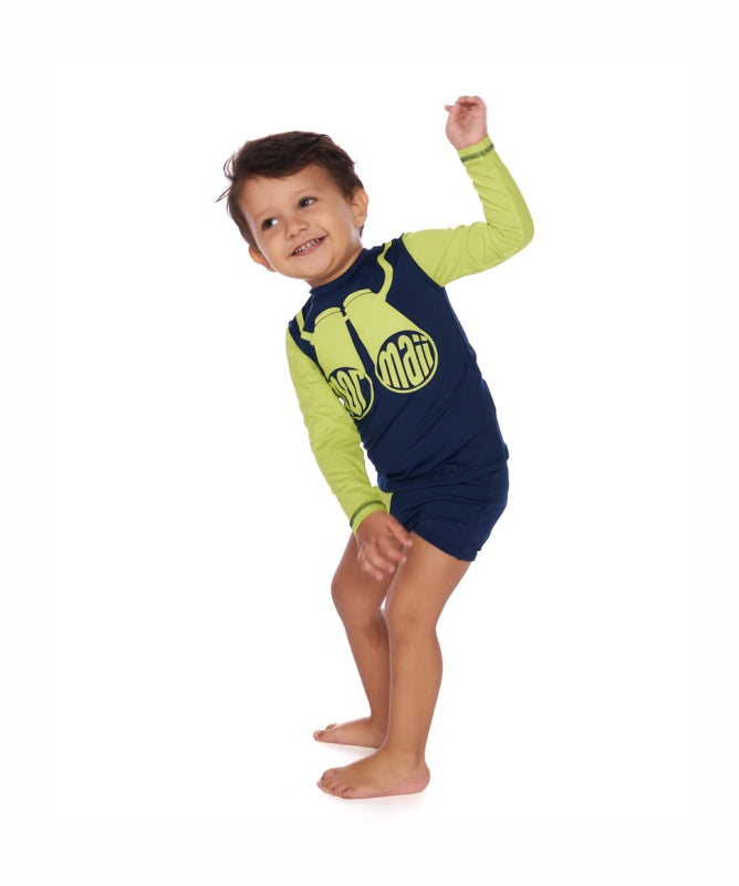 Baby Boy Rash Guard 1-3 Years – Contrasting Long Sleeve UV50+ | Mormaii REF: 8128