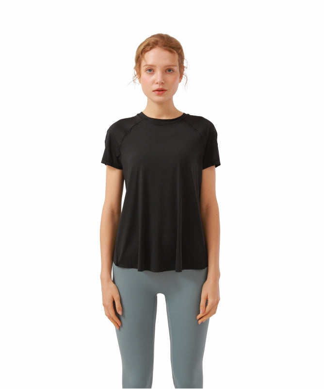 Women's Floripa Short-Sleeve Yoga Blouse – Lightweight & Comfortable with Back Overlap | REF: 1044