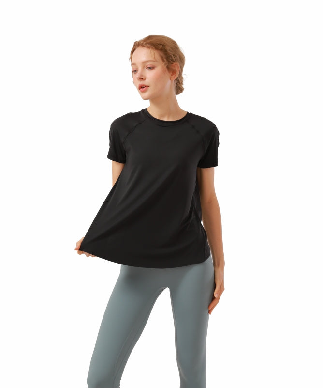 Women's Floripa Short-Sleeve Yoga Blouse – Lightweight & Comfortable with Back Overlap | REF: 1044