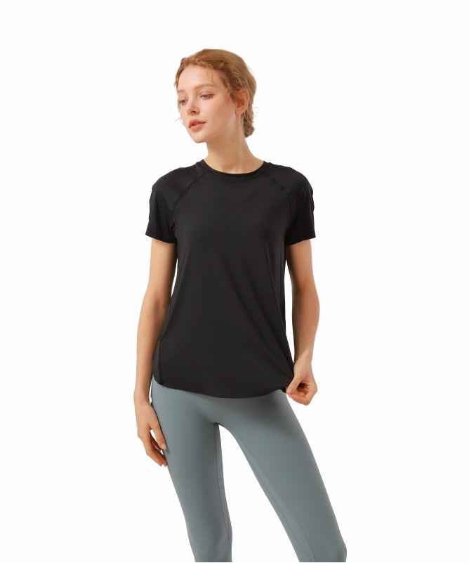 Women's Floripa Short-Sleeve Yoga Blouse – Lightweight & Comfortable with Back Overlap | REF: 1044