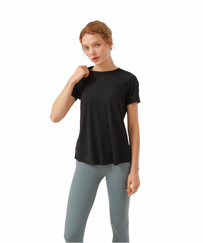 Women's Floripa Short-Sleeve Yoga Blouse – Lightweight & Comfortable with Back Overlap | REF: 1044