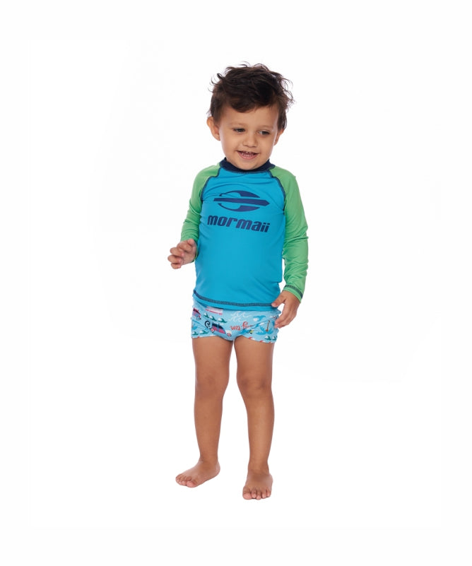 Baby Boy Rash Guard 1-3 Years – Contrasting Long Sleeve UV50+ | Mormaii REF: 81215
