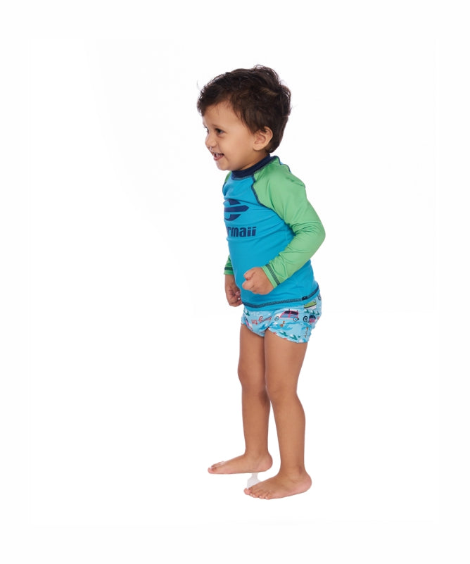 Baby Boy Rash Guard 1-3 Years – Contrasting Long Sleeve UV50+ | Mormaii REF: 81215
