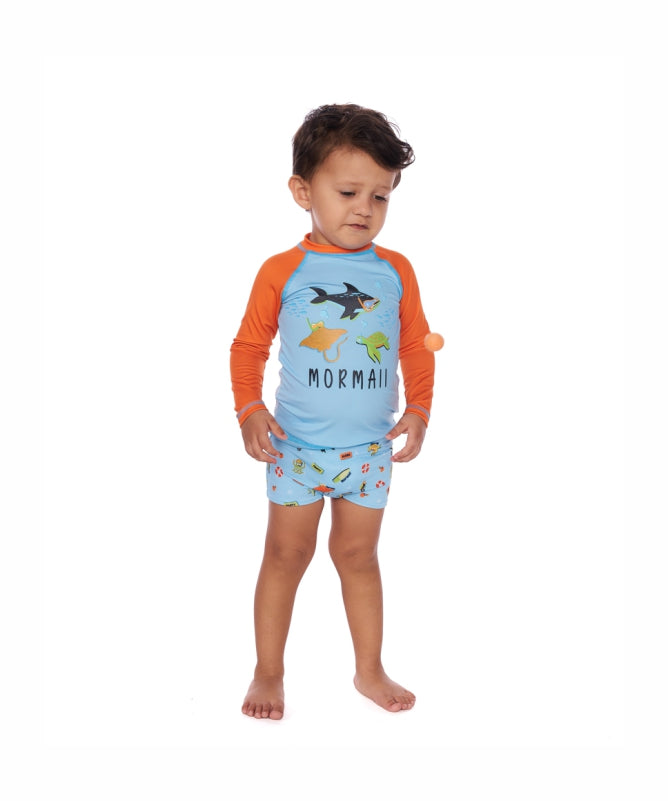 Baby Boy Rash Guard 1-3 Years – UV50+ Protection, Contrasting Sleeves | Mormaii REF: 81211
