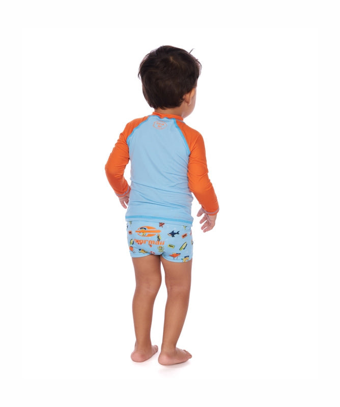 Baby Boy Rash Guard 1-3 Years – UV50+ Protection, Contrasting Sleeves | Mormaii REF: 81211