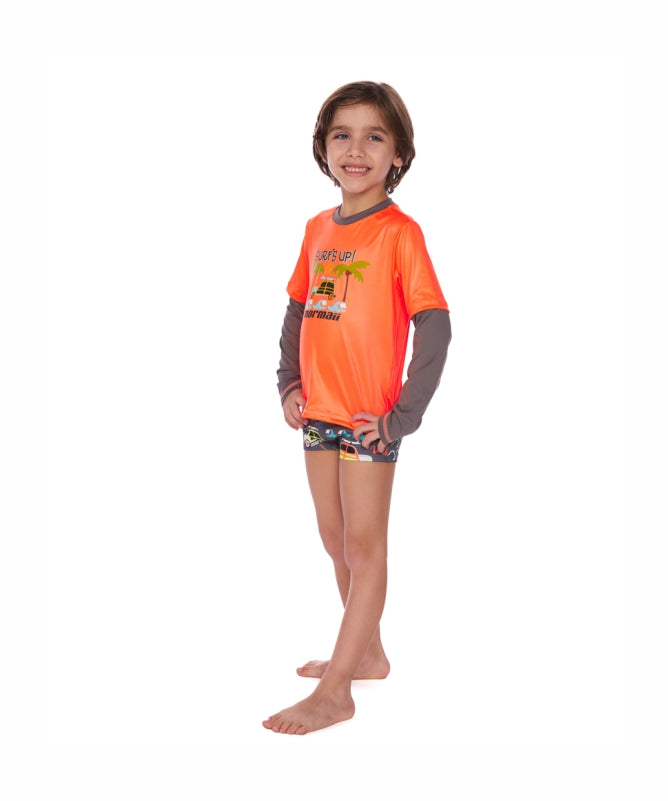 Boys Long Sleeve Rash Guard Mormaii UV 50+ Ages 4-10, Two Colors - REF: 83217