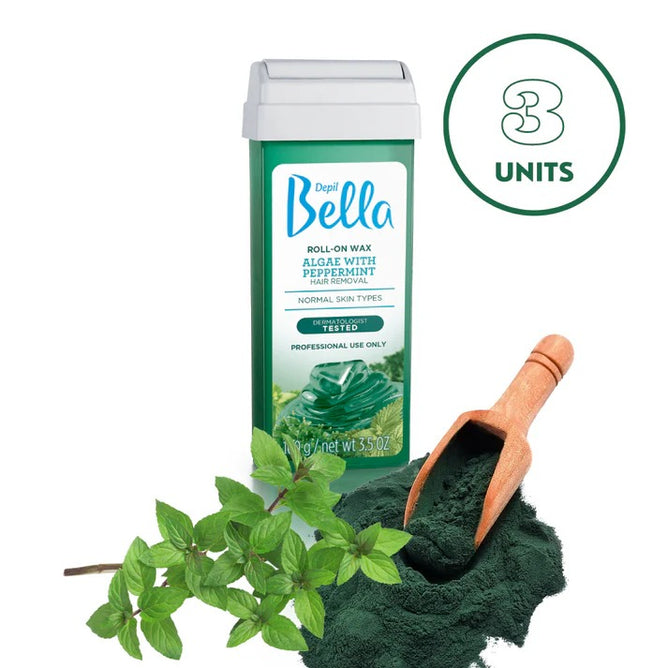 Depil Bella Roll-On Algae with Peppermint Wax Cartridges 3.52Oz