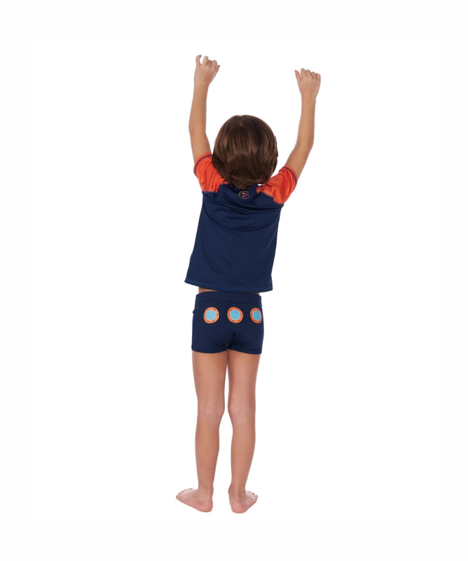 Boys Short Sleeve Rash Guard Mormaii UV 50+ Ages 4-10, Colorful- REF: 83215