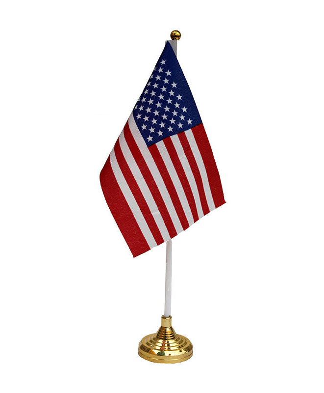 United State Flag Table/Desk Decoration - 4" x 6" Polyester Flag