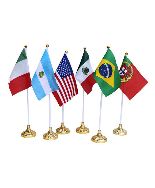 Brazil Flag Table/Desk Decoration - 4" x 6" Polyester Flag
