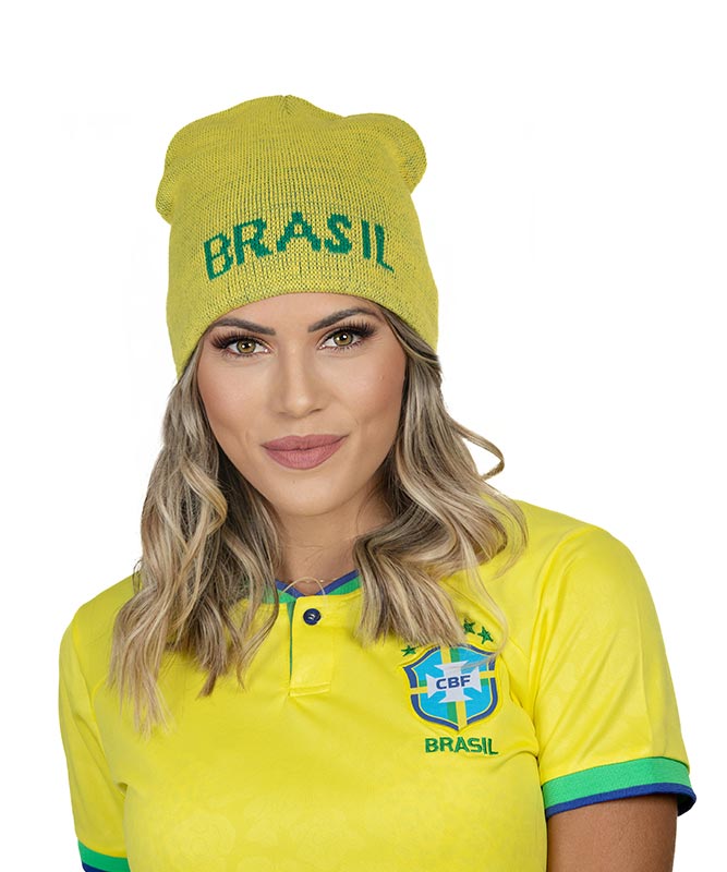 Brazil Flag Yellow Beanie - Warm, Stylish, and Patriotic Accessory