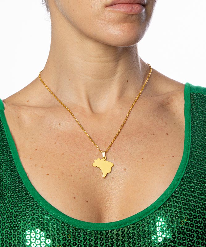Brazil Map Jewelry Gold