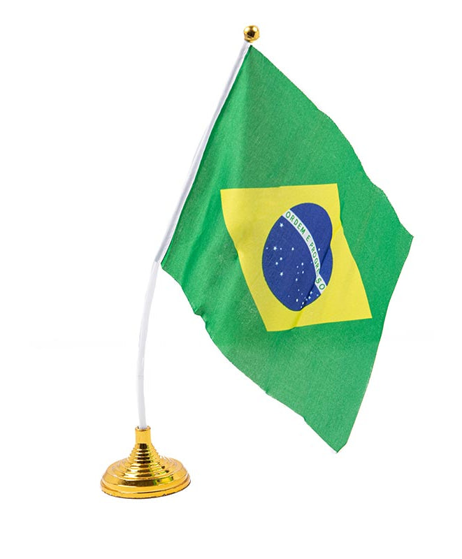 Brazil Flag Table/Desk Decoration - 8 1/2" x 6 1/2"  Polyester Flag