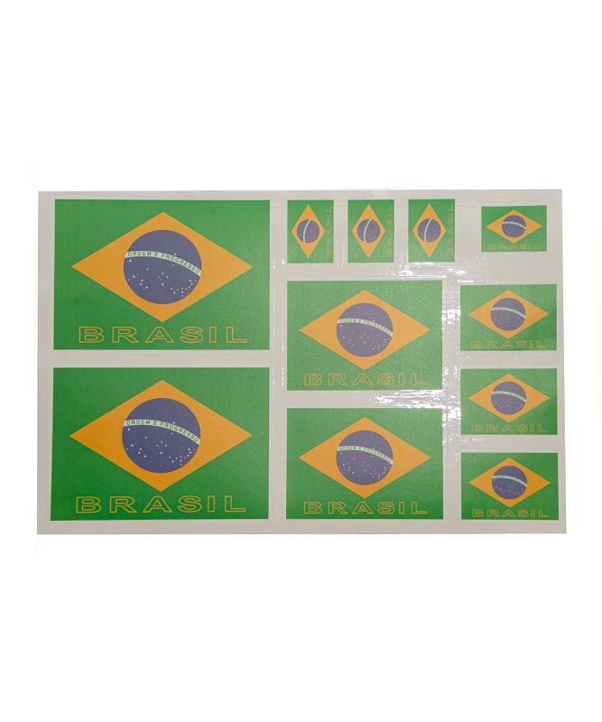 Brazil Flag Stickers – Durable PVC Material for Long-Lasting Use (Pack of 3)