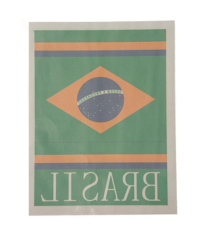 Brazil Flag Reverse Decal – 5.5" x 7" Durable Vinyl Sticker (Pack of 3)