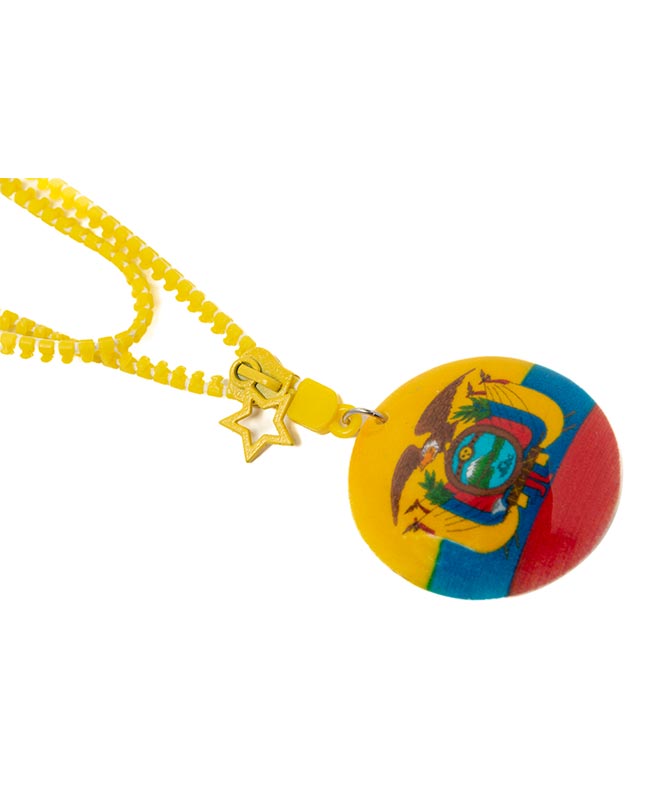 Ecuador Zipper Necklace – Patriotic & Stylish Nations Jewelry (Pack of 3)