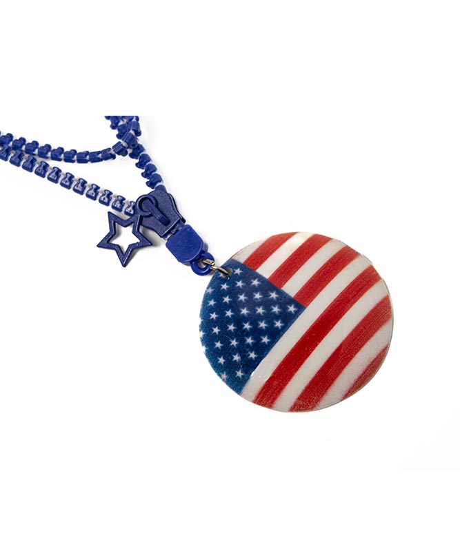 United States Zipper Necklace – Patriotic & Stylish Nations Jewelry (Pack of 3)