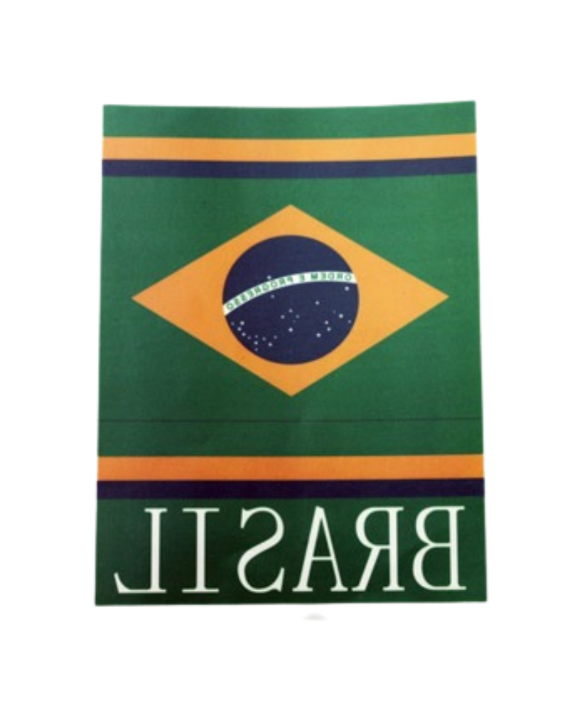 Brazil Flag Reverse Decal 5.5" by 7"