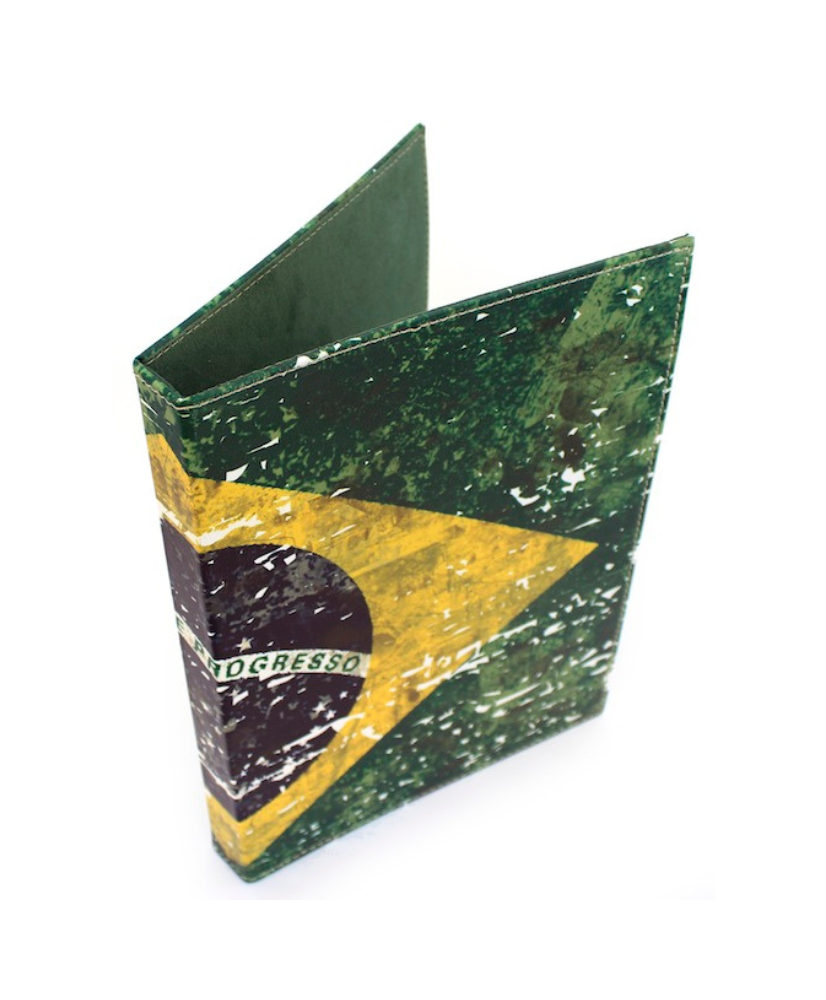 PU Leather File Holder with Brazil Flag Design - Keep Your Documents Organized in Style