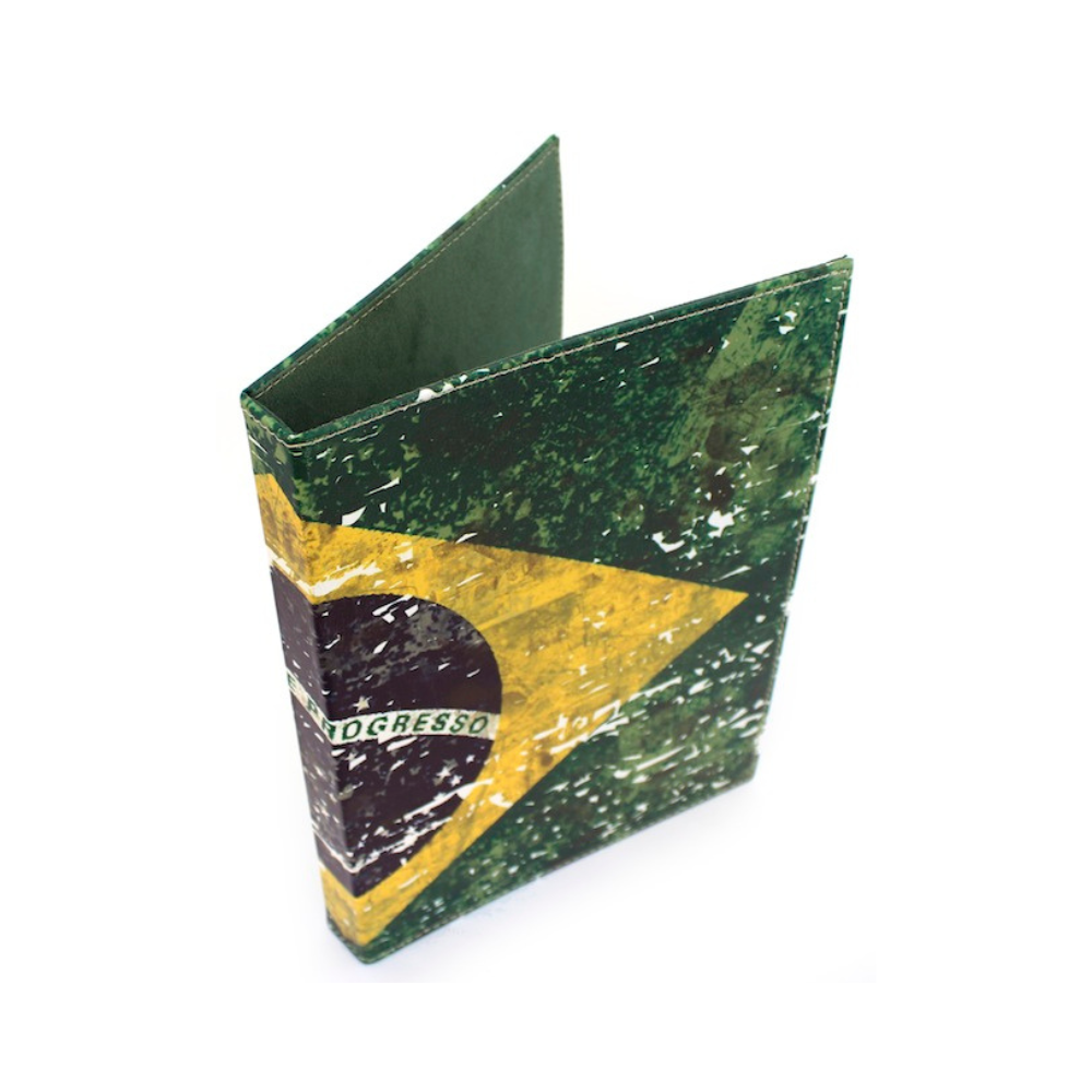 PU Leather File Holder with Brazil Flag Design - Keep Your Documents Organized in Style