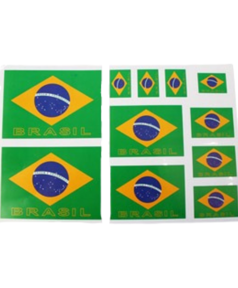 Brazil Flag Stickers - Durable PVC Material for Long-Lasting Use