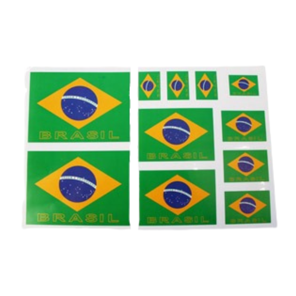 Brazil Flag Stickers - Durable PVC Material for Long-Lasting Use